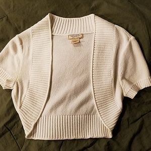 White shrug sweater